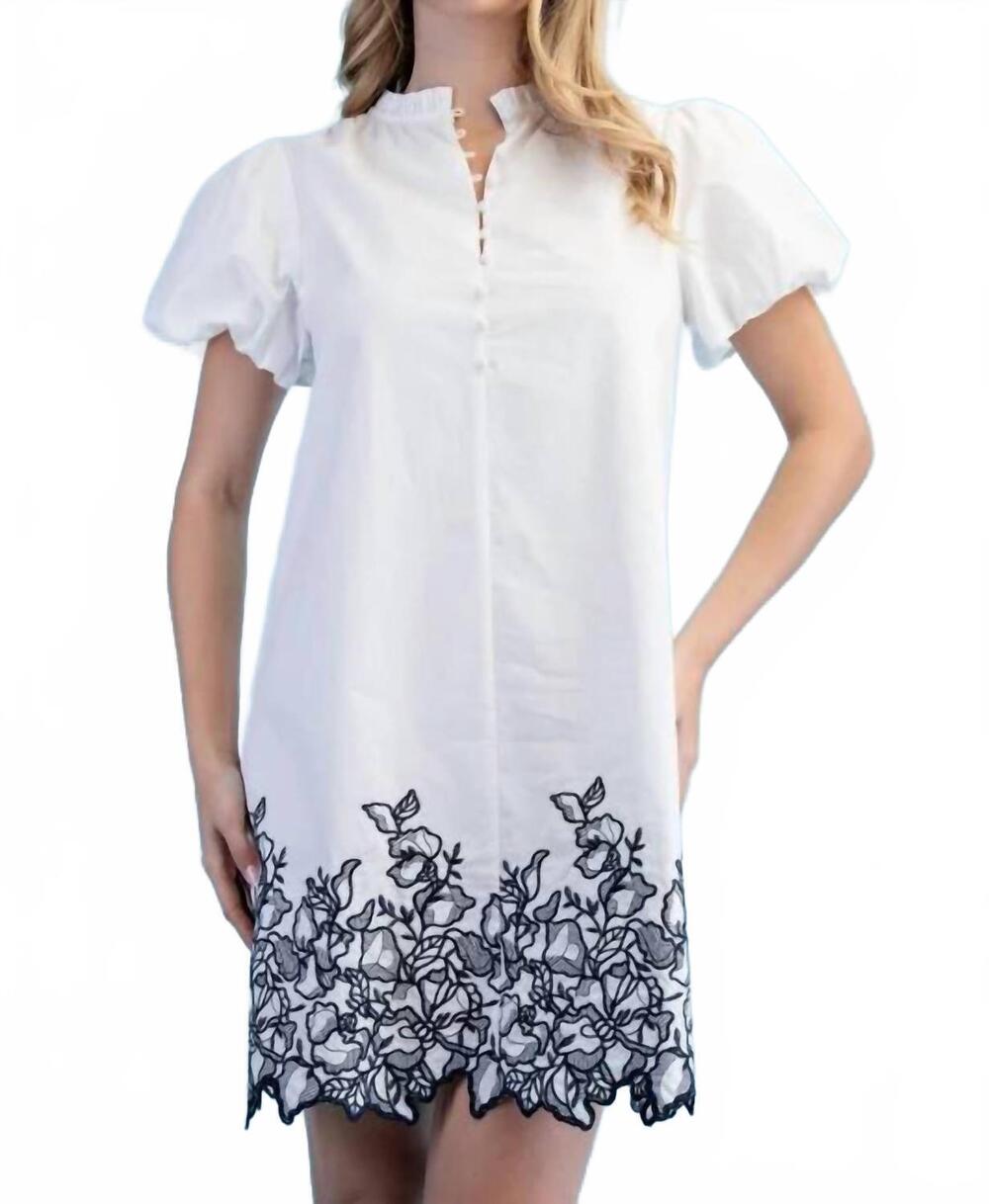NEW GIGIO maribelle dress in white/navy